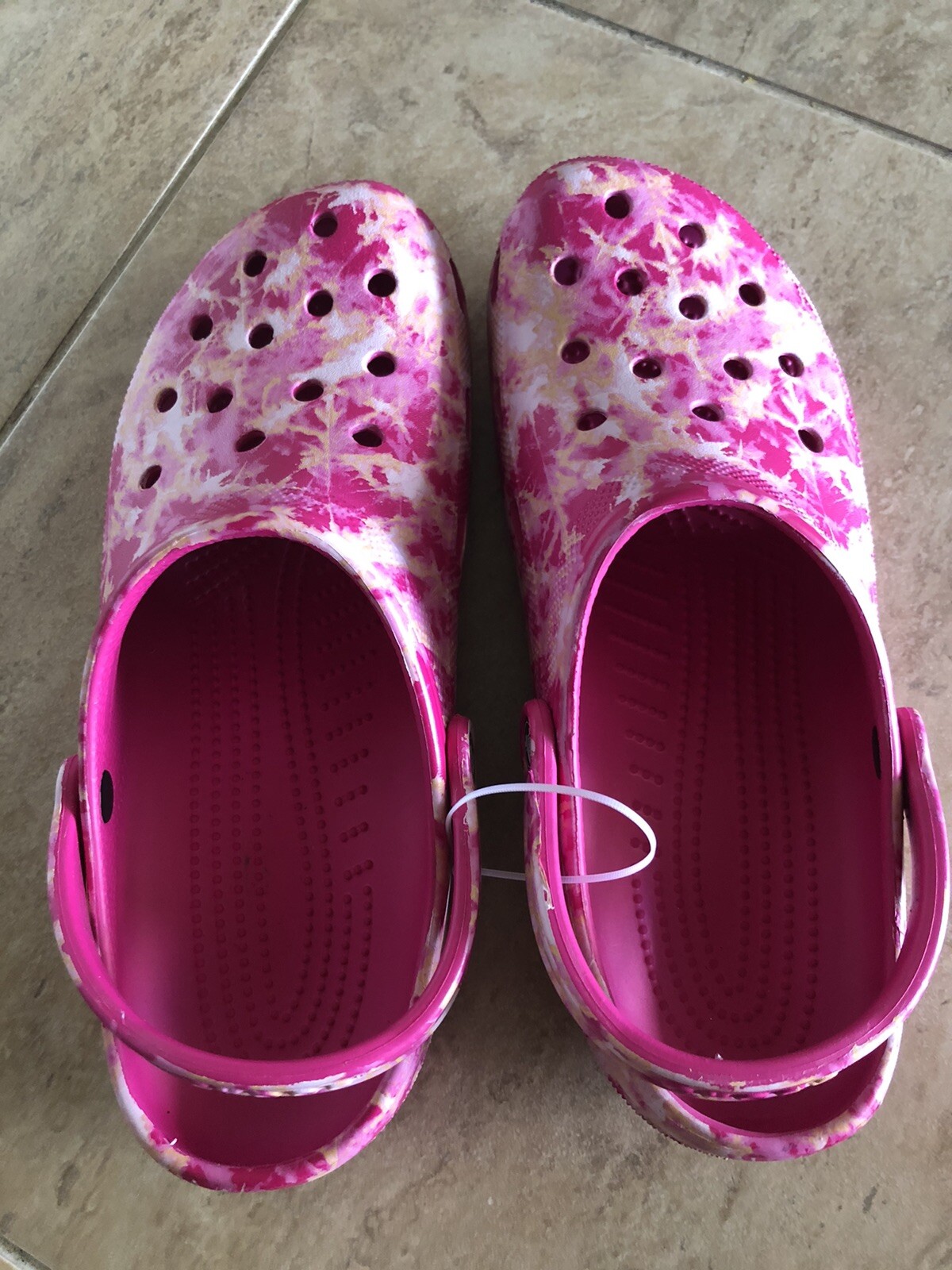 Classic Bleach Dye Comfort Clog Pink Crocs M 13 Slip … Gem