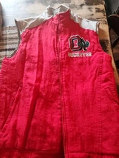 VTG OHIO STATE BUCKEYES APEX ONE VARSITY ZIP UP PUFFER VEST JACKET SEWN LOGO M