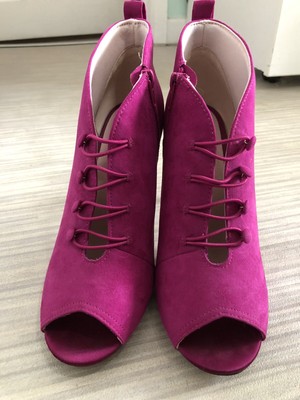 fuchsia open toe heels