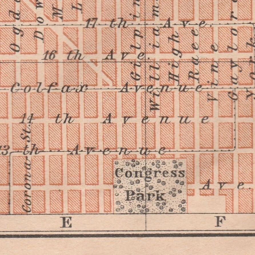 Mapa Original Denver Plano Ciudad 1909 COLORADO EE. UU. Mapa Foto 3 de 4