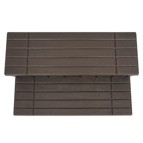 36'' Outdoor Hot Tub Steps with Storage, 2 Stairs Non-Slip Spa Steps Brown+Black - Picture 13 of 18