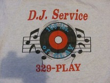 Vintage Fruit of the Loom Best - D.J. Service T-Shirt XL. MADE IN USA.