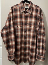 Orvis Flannel Shirt Mens XL Sporting Tradition Brown Plaid Long Sleeve Button