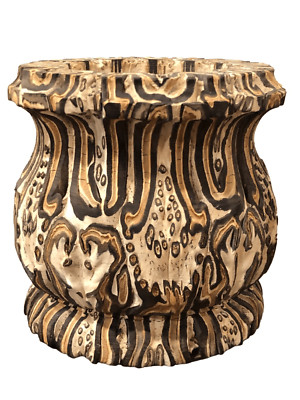Vintage NEW ZEALAND MAMUKA NATURAL PONGA WOOD TREE FERN ART VASE