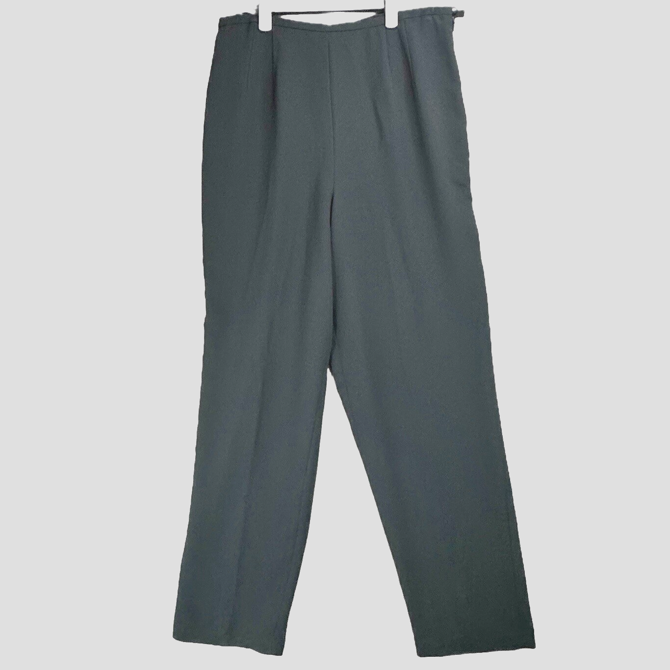 Talbots Dress Pants Women's Sz 12 Black Lined Straight Leg Flat Front Side Zip