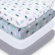 Fitted Crib Sheets for Standard Crib  Toddler Bed Mattress 52''x28'' 4 Pack