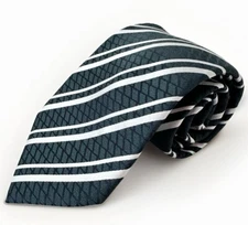 BARRY WANG Silk Tie Iridescent Green Blue Designer XL 60 3/4" PERFECT