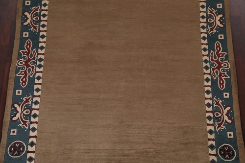 Exquisite Nepalese Indian Wool Rug Bedroom 6x8 ft Brown Carpet - Picture 4 of 21