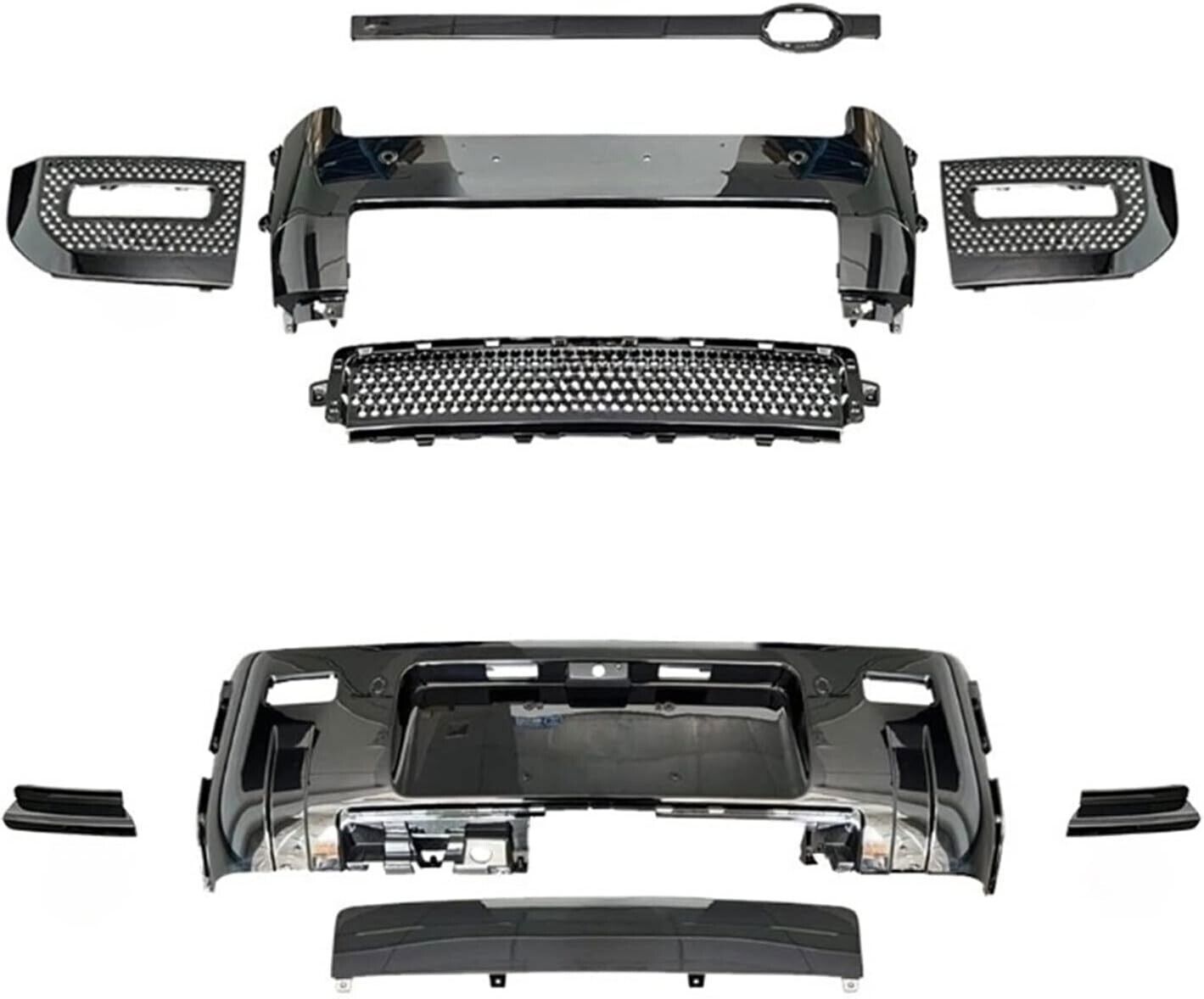 9Pcs Front Rear Bumper Cover Trims Body Kit for Land Rover Defender 90 110