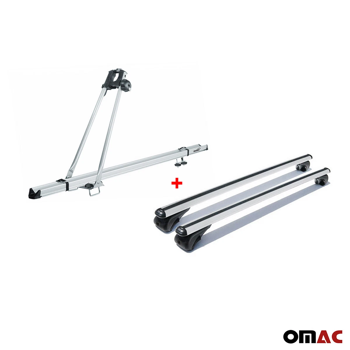 Bike Carrier Roof Mount Rack Cross Bars Silver Set For Jeep