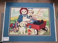 VINTAGE RAGGEDY ANN AND ANDY COTTON PANEL