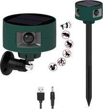 Solar Indoor Outdoor Motion Sensor Alarm,Ultrasonic,360 Moton Detection,130Db N