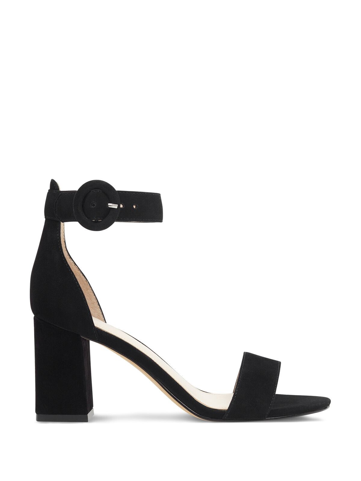 MARC FISHER Женские черные кожаные босоножки Karlee с круглым носком на блочном каблуке, 9 М