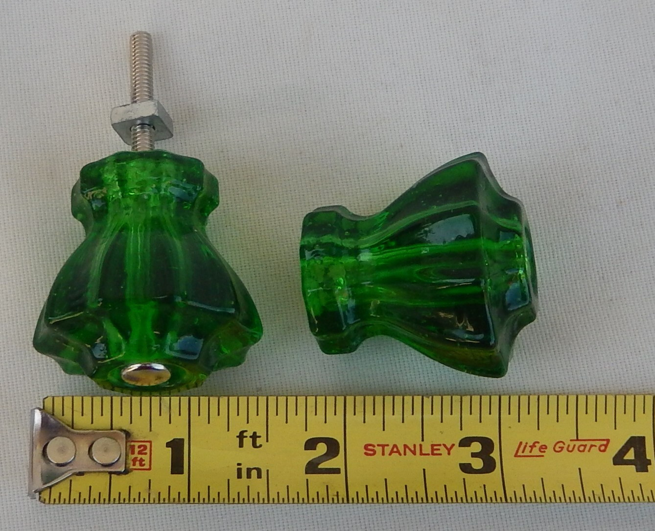 10 Green Glass Knobs, Drawer Pulls in NEW CONDITION. eBay
