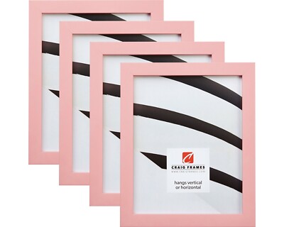 Craig Frames Confetti, .875 Inch Wide Modern Light Pink Picture Frame 4-Pack