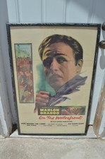 1954 ORIGINAL MARLON BRANDO ON THE WATERFRONT FRAMED THEATER POSTER 54/229 MOVIE