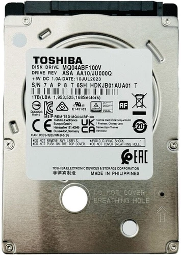 10 x Toshiba MQ04ABF100  1TB 1000GB 5400RPM SATA 7mm 2.5 Hard Drive 128MB Joblot