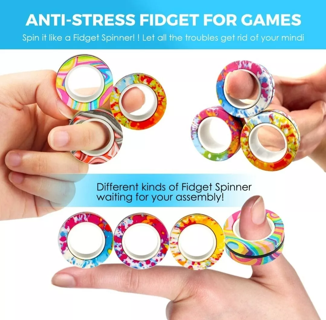 Magnetic Ring Finger Spinner Fidget Toy Sensory Anxiety Stress Relief  Fidget Toy | eBay