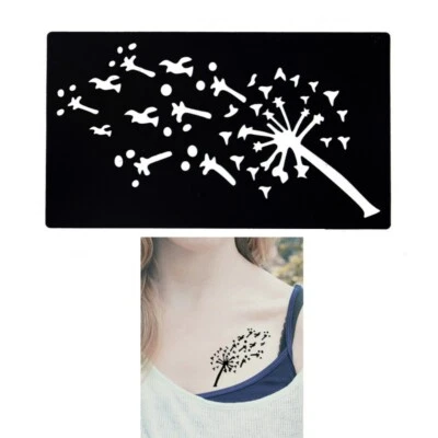 JUSTFOX Henna Tattoo Schablone Airbrush Stencil Dövme Selbstklebend Pusteblume