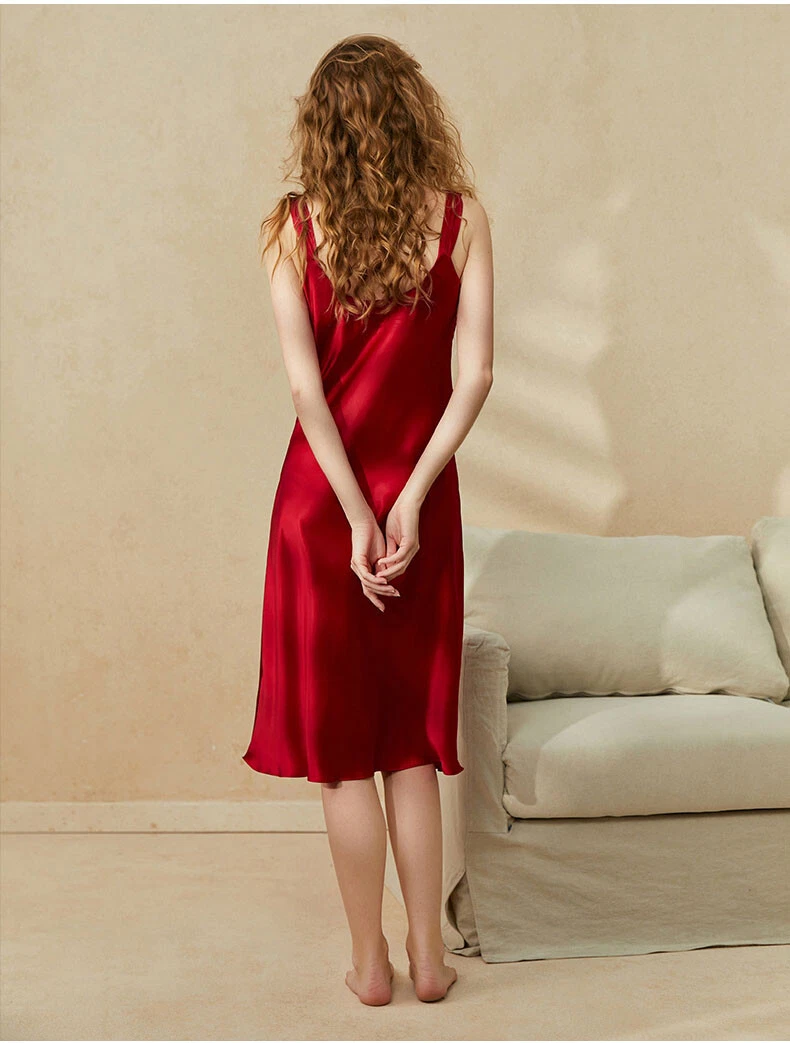 OFF WHITE Camicia da notte donna seta pigiama cinturino spaghetti camicia slip camicia da notte US1225