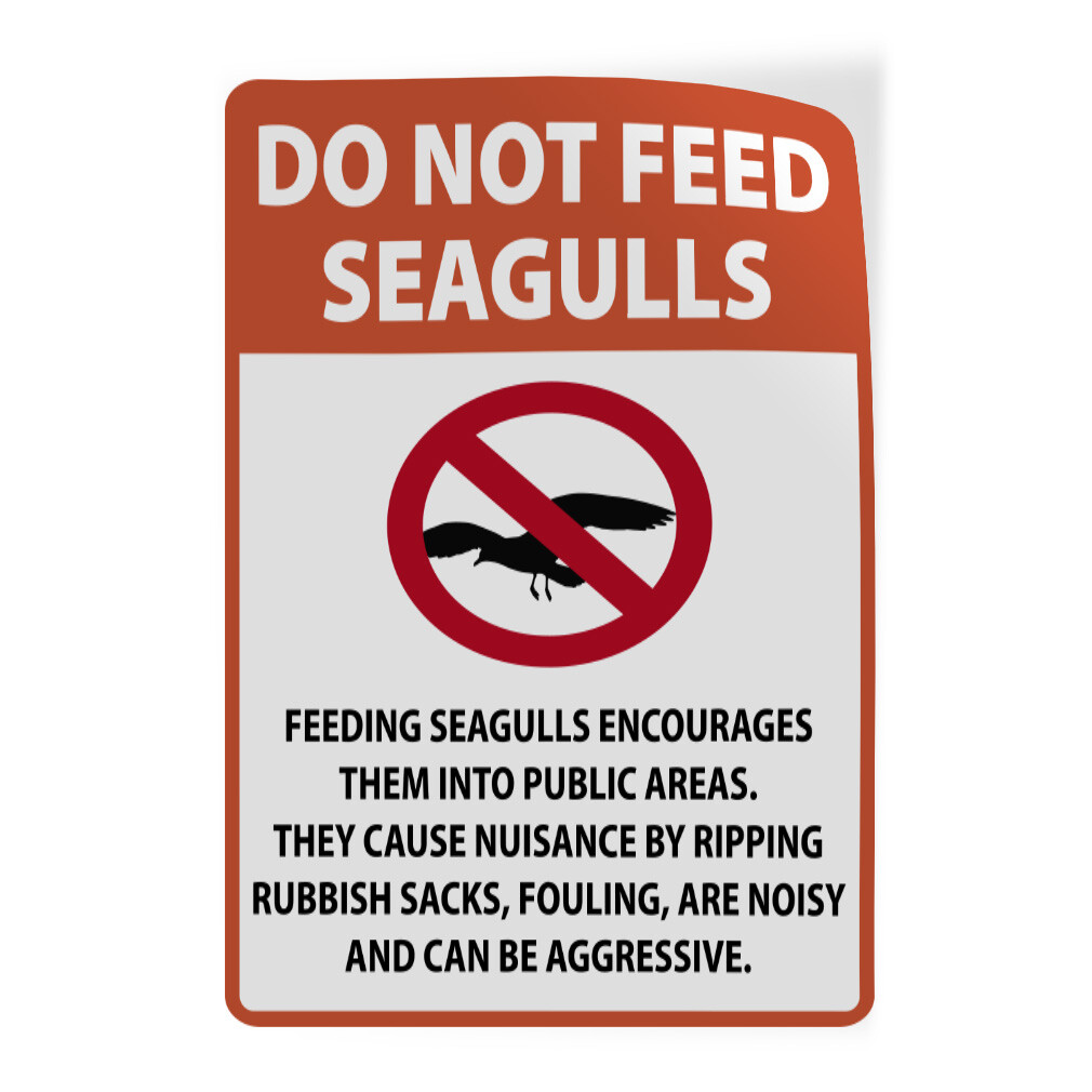 Vertical Vinyl Stickers Sign Do Not Feed Seagulls Recreation Industrial Decals