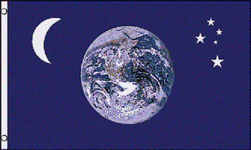 EARTH MOON & STARS FLAG 3X5 FEET PLANET WORLD ASTRONOMY UNIVERSE NEW 100D - Picture 1 of 2