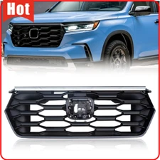 For Grille 2023 2024 Honda Pilot Front Bumper Upper Grill Assembly Glossy Black