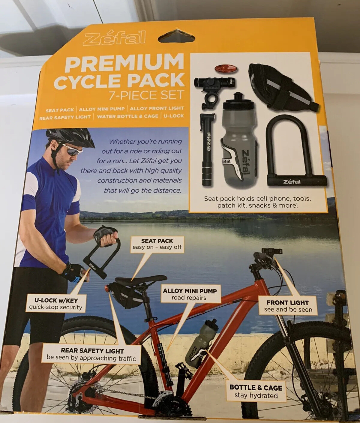 New Zefal Premium Cycle Pack 7-Piece Set Road Ahead And Light BPA Free NWT