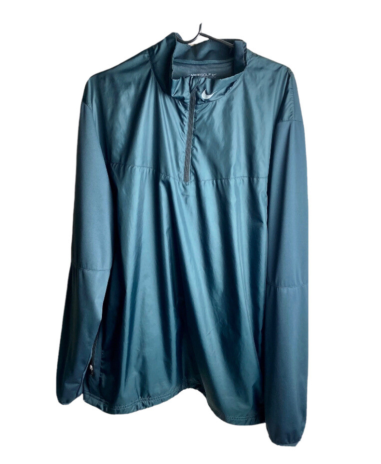 Nike Golf Jacket Mens 2XL Teal Long Sleeve 1/4 Zip Wind Breaker