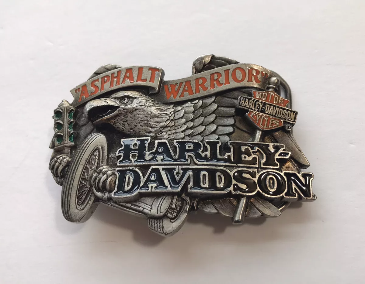 VINTAGE Harley Davidson 1992 Asphalt Warrior Belt Buckle Baron USA H416 Eagle