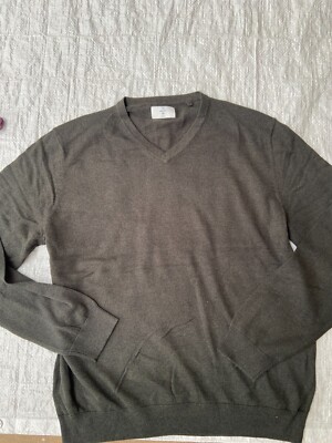 C&A The Basics Men's V-Neck 100% Cotton Jumper - Size 3XL  - Charcoal