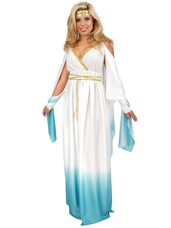 GREEK GODDESS WHITE & BLUE ADULT HALLOWEEN COSTUME WOMEN'S SIZE SMALL 5-7 |  eBay