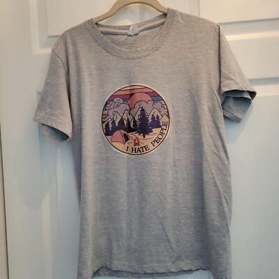 I Hate People T Shirt Adult M. Camping Outdoor Fishing Active Wear. 
