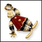 KJL KENNETH J. LANE Enamel Jeweled Ringmaster Clown Pin w/Felt Bag — photo 6