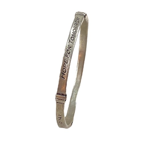 Inspirational Bangle Bracelet M Pewter Slim HOPE FOR TOMORROW Boho Gypsy Indie - Picture 2 of 15