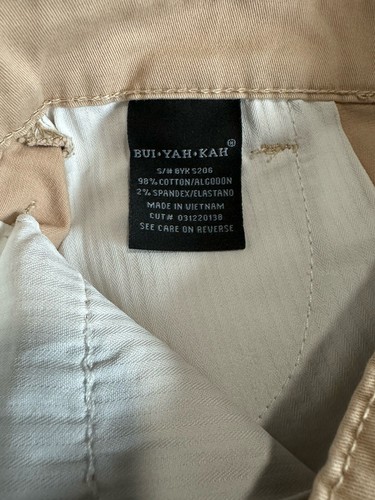Vintage Y2K BUI-YAH-KAH Women’s Shorts Low Rise Logo Beige Sz 0 Beach Sexy - Picture 4 of 13
