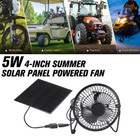 Portable Mini USB Solar Fan Summer Fan Iron Cooling with Panel-Black Fan R3E7