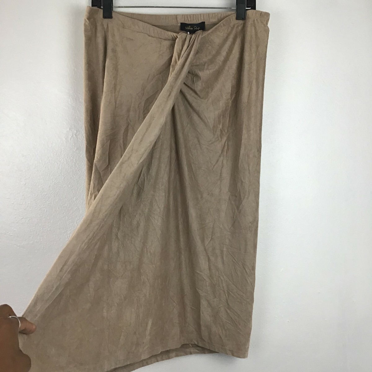 ろん。 Melissa Paige Women's Skirt Casual Ladies Knee Length Skirts Tan