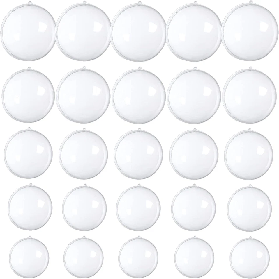 25 PIEZAS Adornos Rellenables Transparentes - Hágalo Usted Mismo Bolas Artesanales para Navidad, Boda, Fiesta Foto 2 de 4