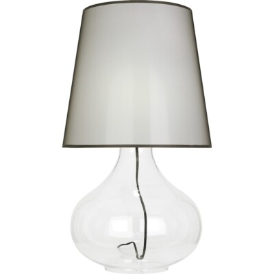 Robert Abbey June 1 Lt Table Lamp, Clear Glass Body/Black Fabric & Shade - 459B