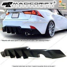For 14 15 16 Lexus IS250 IS350 Sedan W Style Shark Fins Rear Bumper Diffuser Lip