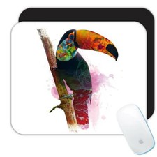 Tappetino mouse regalo: fotografia tucano stampa a colori uccello selvatico giungla natura tropicale