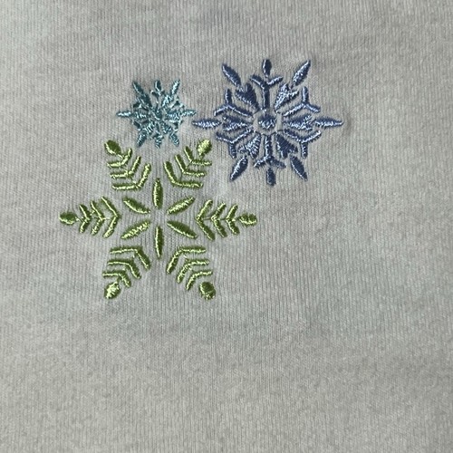 Woolrich Ecru Top Women's Sz S Long Sleeve Snowflake Pullover - Picture 2 of 7