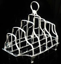 Large Antique Sterling Silver Toast Rack, London 1795, Solomon Hougham