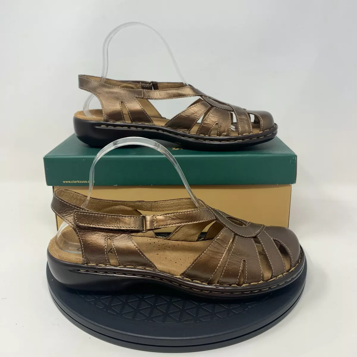 bomuld Afskrække Litterær kunst Clarks Sandals Womens Size 8.5 Brown Shoes Slingback Summer Comfort | eBay