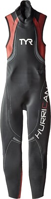 NWT TYR Hurricane Category 5 Womens Wetsuit Black Red Sleeveless S HUVCVF6A