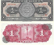 Mexico: $ 1 Peso Azteca 20 VIII 58 Banco de Mexico UNC.