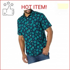 Amazon Essentials Men's Short Sleeve Dress Shirt with Stretch, Charcoal White Ve