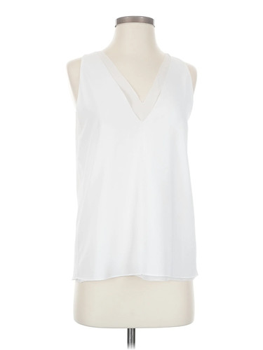 Cooper & Ella Women White Sleeveless Blouse S