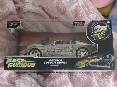 Jada Fast & Furious 25th Anniversary Brian's Toyota Supra Silver Finish 1:24 NEU